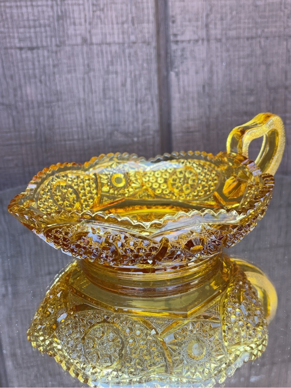 Vintage Amber Fostoria Glass Nappy - Picture 2 of 5
